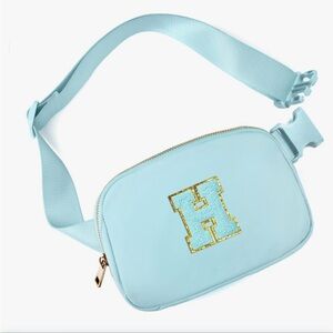 Fanny pack blue initial H NIB